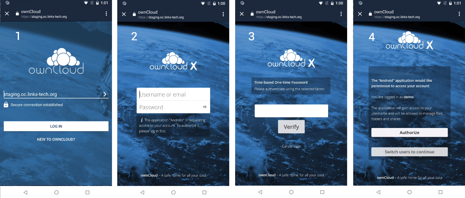 owncoud facteur authentification mobile