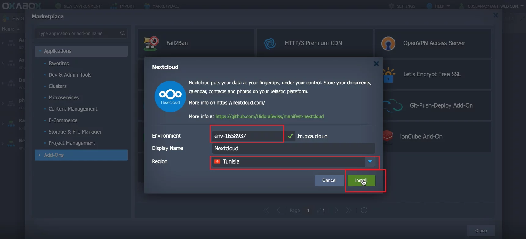 etape2-marketplace -nextcloud